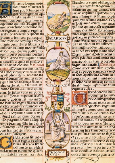 Árvore genealógica dos reis dos reinos das Astúrias e Leão, de "Genealogia dos Reis da Espanha" de Alonso de Cartagena de Alfonso de Cartagena