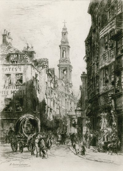 Drury Lane, Londres (gravura) de Alfred-Louis Brunet-Debaines