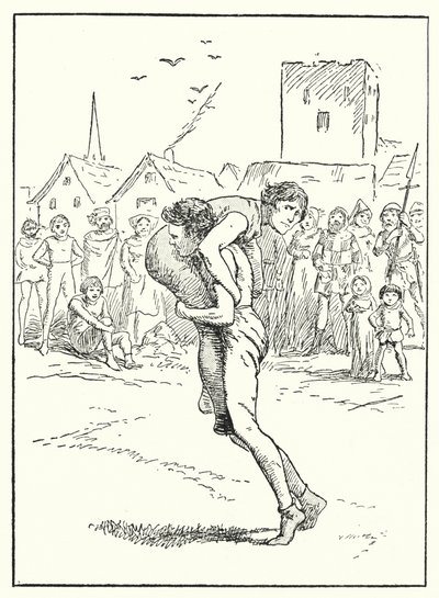 Merrie England: Um combate de luta livre (litografia) de Alfred (after) Pearse