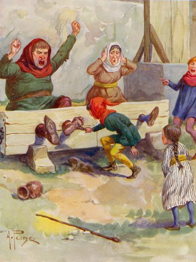 Merrie England: Nos stocks (litografia a cores) de Alfred (after) Pearse