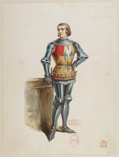 Halévy - La magicienne - modelos de figurinos de Alfred Albert - 03. (Réné), M. Gueymard, 1º figurino de Alfred Albert