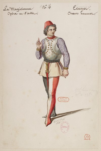 Halévy - La magicienne - modelos de figurinos de Alfred Albert - 04. Ecuyer, coro masculino de Alfred Albert
