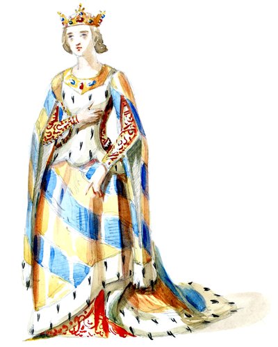 Halévy - La magicienne - modelos de figurinos por Alfred Albert - 05. Mme Gueymard, 2º fato (retocado) de Alfred Albert