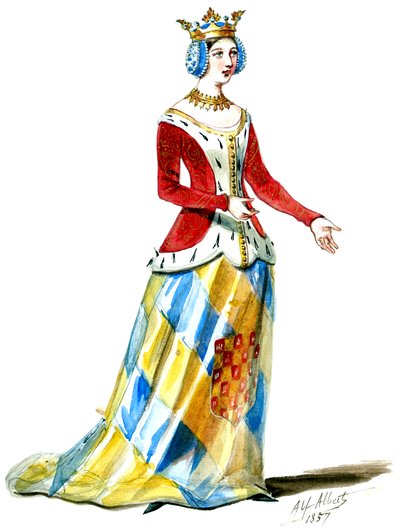 Halévy - La magicienne - modelos de fatos por Alfred Albert - 06. Condessa de Poitou. Dames de cour, coro (retocado) de Alfred Albert