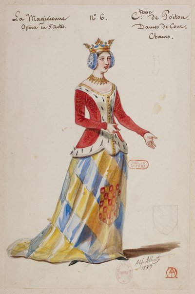 Halévy - La magicienne - modelos de fatos por Alfred Albert - 06. Condessa de Poitou. Damas da corte, coro de Alfred Albert