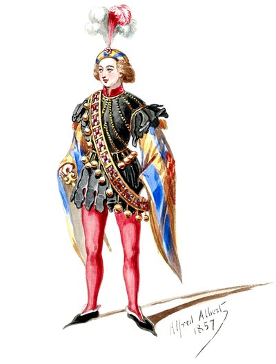 Halévy - La magicienne - modelos de fatos por Alfred Albert - 09. Página. Oito figurantes (retocados) de Alfred Albert
