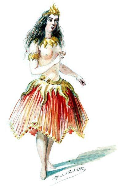 Halévy - La magicienne - modelos de figurino por Alfred Albert - 12. Salamandre (retocada) de Alfred Albert