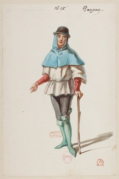 Halévy - La magicienne - modelos de figurinos de Alfred Albert - 15. Paysan de Alfred Albert