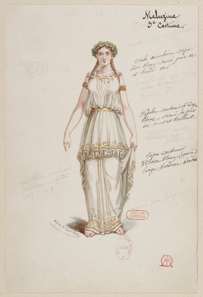 Halévy - La magicienne - modelos de figurinos de Alfred Albert - 21. Mélusine, 3º fato de Alfred Albert