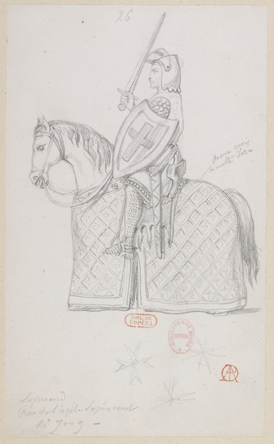 Halévy - O Mágico - modelos de figurinos de Alfred Albert - 26 (Jogo de xadrez, cavalo cristão) de Alfred Albert
