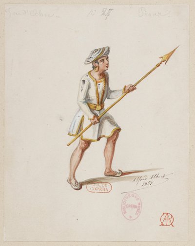 Halévy - La magicienne - modelos de figurinos de Alfred Albert - 27. Jogo de xadrez, peões (Sarracenos) de Alfred Albert
