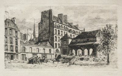 Mercado de bezerros em demolição de Alfred Alexandre Delauney