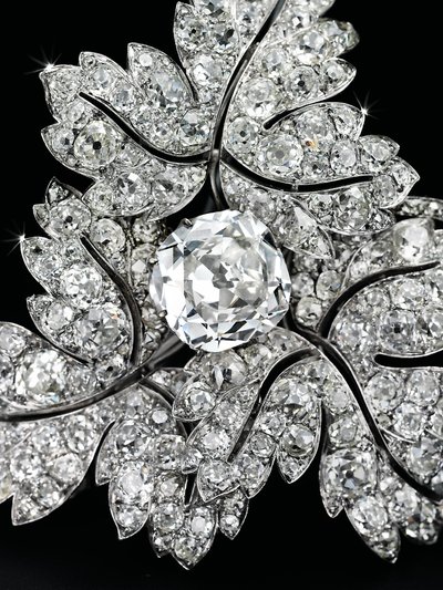 Broche &39;Folhas de Groselha&39;, c.1855 (diamantes, prata e ouro) de Alfred Bapst