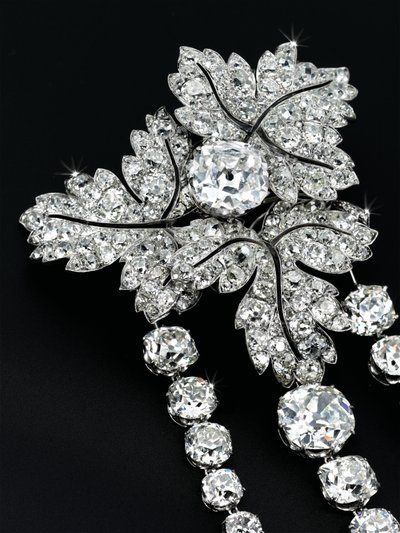 Broche &39;Folhas de Groselha&39;, c.1855 (diamantes, prata e ouro) de Alfred Bapst