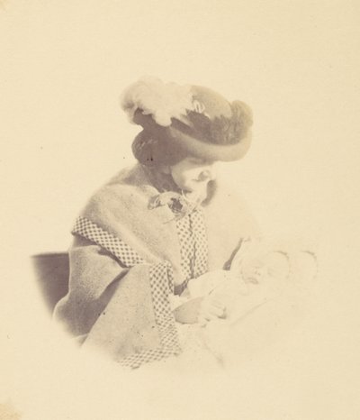 [Retrato com vinheta, mulher segurando um bebê], 1850-60s. de Alfred Capel Cure