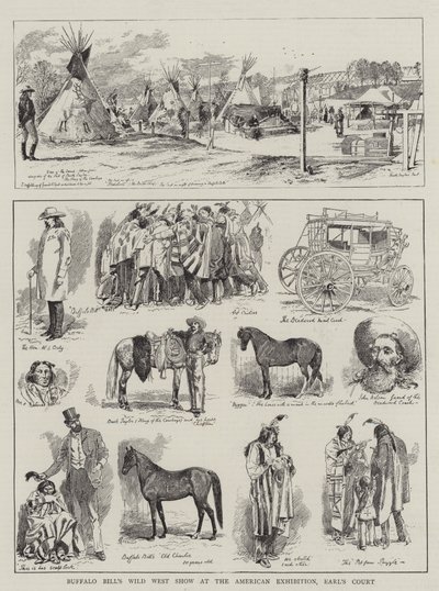 Wild West Show de Buffalo Bill na exposição americana, Earl&39;s Court de Alfred Chantrey Corbould