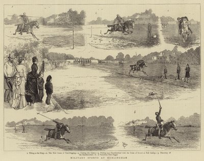 Desportos Militares em Hurlingham (gravura) de Alfred Chantrey Corbould