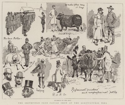 O Smithfield Club Cattle Show no Salão Agrícola de Alfred Chantrey Corbould