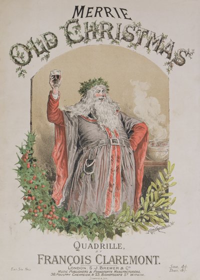 Capa da partitura de &39;Merrie Old Christmas&39;, uma quadrilha de Francois Claremont de Alfred Concanen