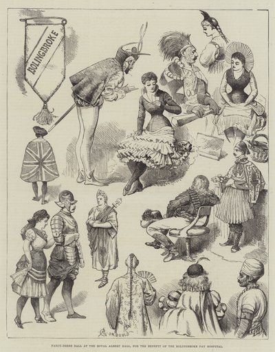 Bola de fantasia no Royal Albert Hall, para o benefício do hospital de pagamento de Bolingbroke de Alfred Courbould