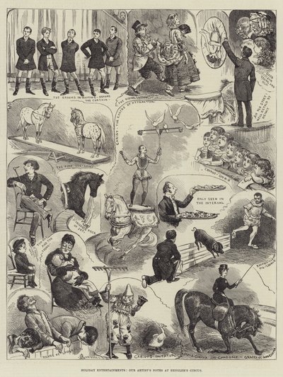 Entretenimentos de férias, nossas notas de artista no circo de Hengler de Alfred Courbould