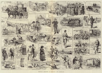 Esboços de férias em Margate e Ramsgate de Alfred Courbould