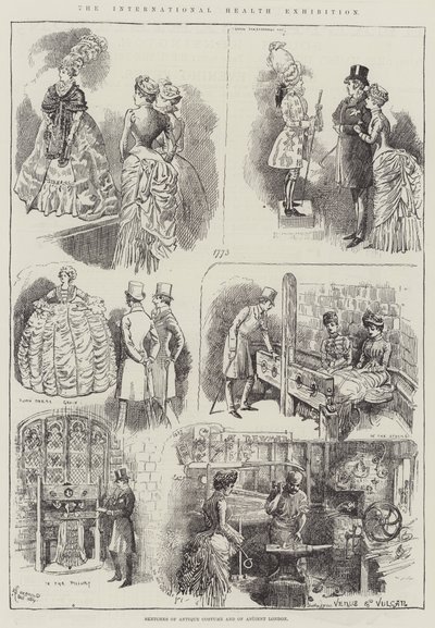 A Exposição Internacional de Saúde, Sketches of Antique Costume e da Antiga Londres de Alfred Courbould