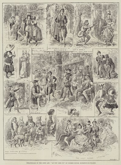 Teatrais ao Ar Livre, Como Você Gosta, na Coombe House, Kingston-on-Thames de Alfred Courbould