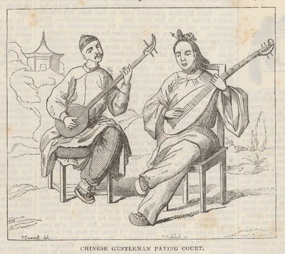 Senhores chineses que jogam a corte de Alfred Crowquill