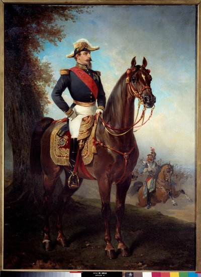 Retrato equestre de Napoleão III (1808-1873). Pintura de Alfred De Dreux (1810 - 1860) de Alfred Dedreux
