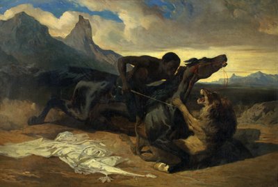 The Combat, c.1830-35 (óleo sobre tela) de Alfred Dedreux