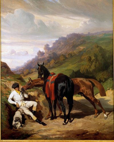 Rapaz branco e seus cavalos Pintura de Alfred De Dreux (1810-1860). Século XIX. Colecção privada de Alfred Dedreux