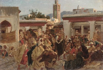 Cena de rua marroquina (óleo sobre tela) de Alfred Dehodencq