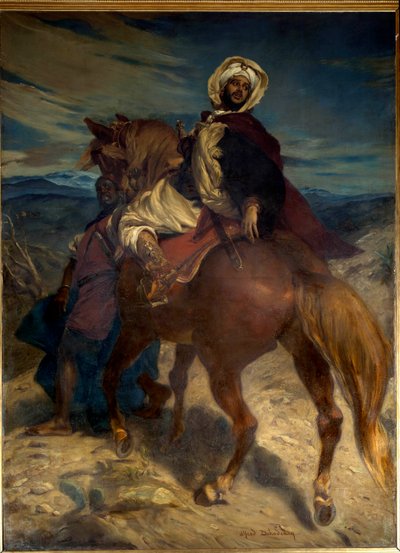 Reconquista: "A despedida do rei Boabdil a Granada" O rei Boabdil (Abu Abd Allah) entregou as chaves da cidade aos governantes espanhóis em 02/01/1492. Pintura de Alfred Dehodencq (1822-1882) do século XIX. Dim. 3,7x2,7 m. Paris, Musee d
