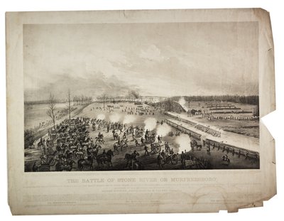 A Batalha pelo Rio da Pedra ou Murfreesboro, 1863 de Alfred E. Mathews