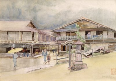 Dia chuvoso em Yumoto, 1889 de Alfred East