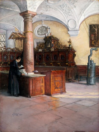 A sacristia da Igreja da Universidade em Viena de Alfred Edler von Pflügl