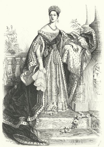 Rainha Vitória (gravura) de Alfred Edward (after) Chalon