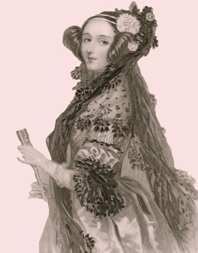 Retrato de Augusta Ada King (1815 - 1852), Condessa de Lovelace (gravura). de Alfred Edward Chalon