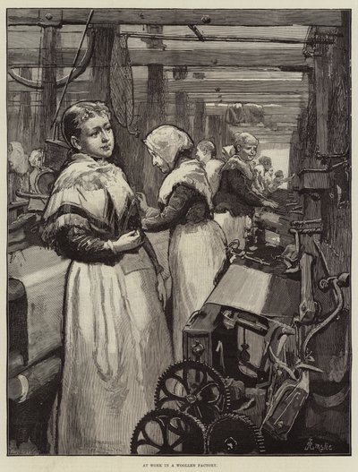 No trabalho em uma fábrica de lã de Alfred Edward Emslie