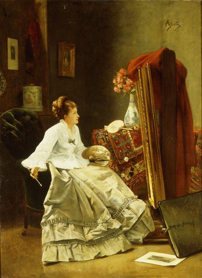 Artista no Trabalho de Alfred Emile Stevens