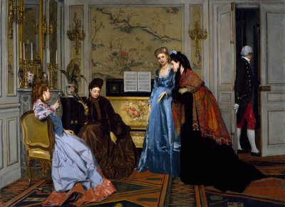 Figuras elegantes em um salão de beleza, sem data de Alfred Emile Stevens