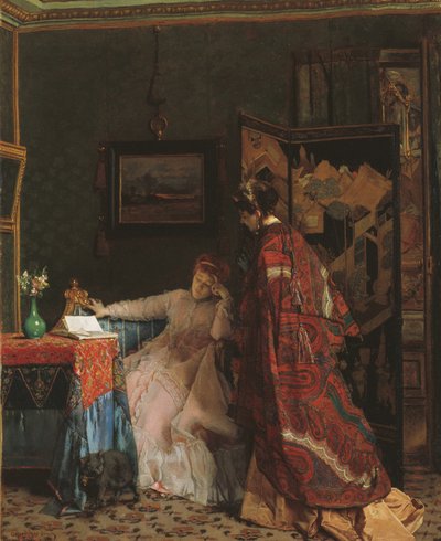 A visita, antes de 1869 (óleo sobre tela) de Alfred Emile Stevens