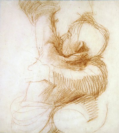 Mãe e Filho, c.1851 (giz sangüíneo sobre papel) de Alfred George Stevens