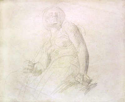 Estudo de uma figura, c.1850 (lápis sobre papel) de Alfred George Stevens