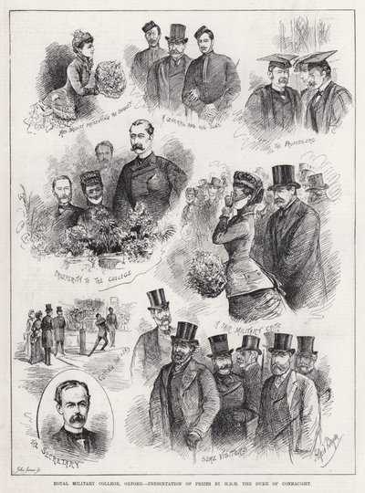 Royal Military College, Oxford, Apresentação dos Prémios por HRH o Duque de Connaught (gravura) de Alfred Gish Bryan