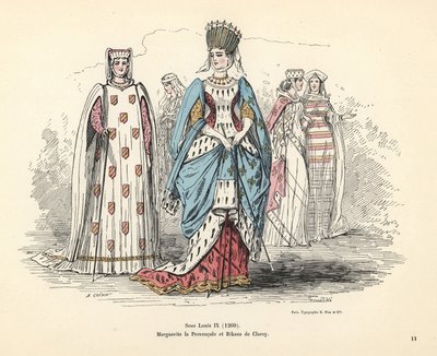 Trajes de Margaret de Provence e Rikaus de Claroy. de Alfred Grevin
