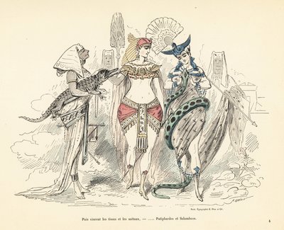 Salammbo e esposa de Potifar em trajes exóticos, Cartago, 3º de Alfred Grevin