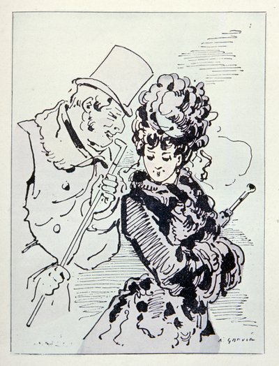 No asfalto, ilustração de Les Parisiennes, c.1870 de Alfred Grevin
