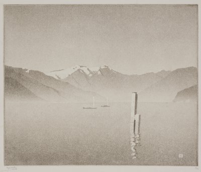 Lake Como (aquatint) de Alfred Hartley